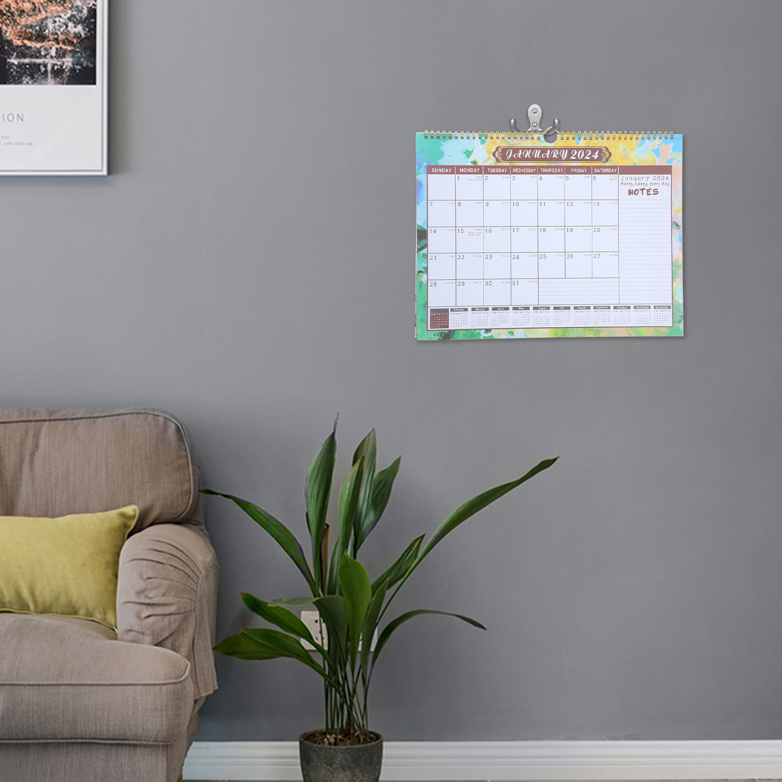 Home Office 2024 - Calendario da parete grande 2024, calendario